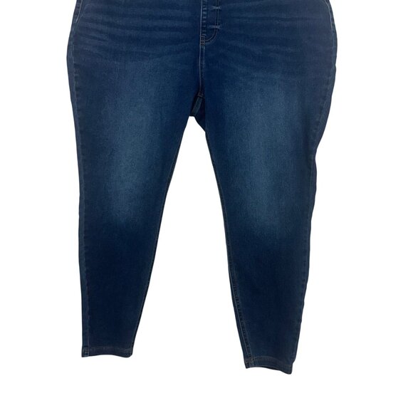 Terra & Sky Womens Plus Size 2X (20W-22W) Dark Wash Stretch Pull On Denim Jeans - Picture 9 of 11
